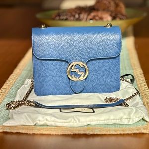 Gucci Interlocking GG Shoulder Bag in Blue